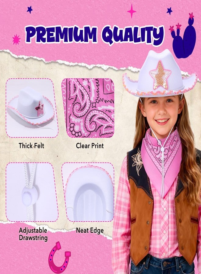 Babelshar Toddler Cowboy Hat & Bandana, Felt Cowboy Hats for 3-8, Western Cowgirl Halloween Costume for Kids, Boy and Girl - Image 5